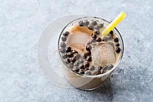 Homemade Milk Bubble Tea with Tapioca Pearls