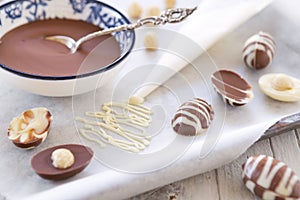 Homemade chocolate Easter eggs