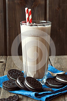 Homemade milkshake with cookies