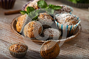 Homemade muffins with cinnamon