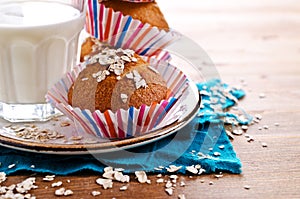 Homemade muffins oat flour