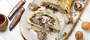 Homemade mushroom pie