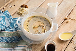 Homemade mushroom soup