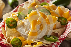 Homemade Nachos with Cheddar Cheese photo