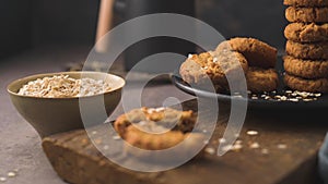 Homemade oatmeal raisin cookies