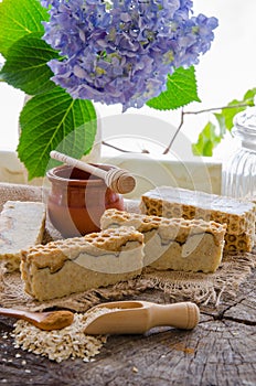 Homemade oats and honey soap