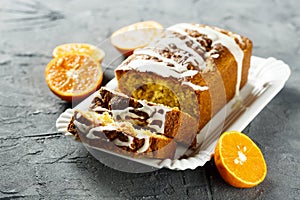 Homemade orange cake with olive oil