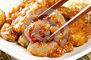 Homemade Orange Chicken with Rice