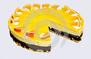 Homemade orange chocolate cake