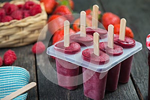 Homemade organic berry fruit lolly pops