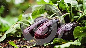 Homemade Organic Eggplant Grow in Garden,