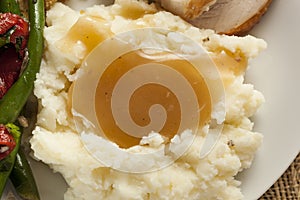 Homemade Organic Mashed Potatoes with Gravy