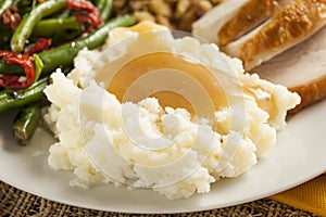 Homemade Organic Mashed Potatoes with Gravy