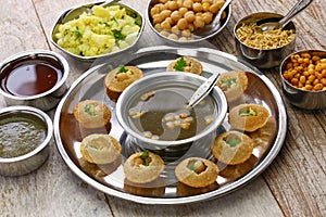 Homemade pani puri, golgappa