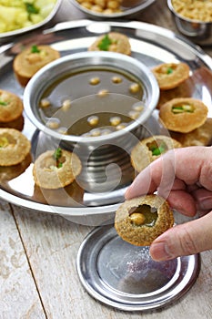 Homemade pani puri, golgappa