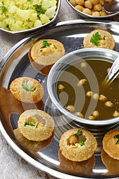 Homemade pani puri, golgappa photo