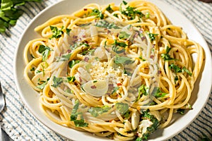 Homemade Pasta Aglio e Olio Dinner