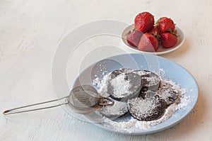 Homemade pasta of strawberries photo