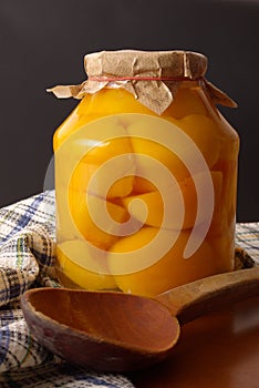 Homemade peaches preserve photo