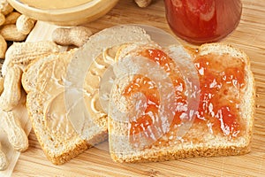 Homemade Peanut Butter and Jelly Sandwich