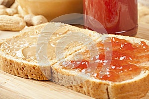 Homemade Peanut Butter and Jelly Sandwich