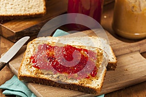 Homemade Peanut Butter and Jelly Sandwich