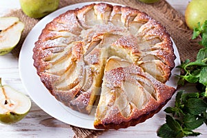 Homemade pear pie