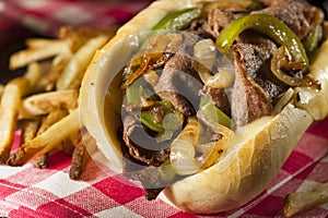 Homemade Philly Cheesesteak Sandwich