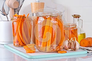 Homemade pickled carrots