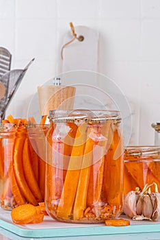 Homemade pickled carrots