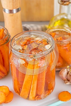 Homemade pickled carrots