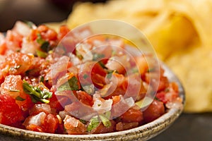 Homemade Pico De Gallo Salsa and Chips