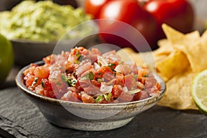 Homemade Pico De Gallo Salsa and Chips