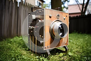 homemade pinhole camera, lens view