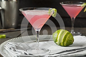 Homemade Pink Vodka Cosmopolitan Drink