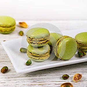 Homemade Pistachio Green Macarons