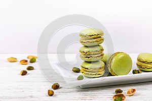 Homemade Pistachio Green Macarons