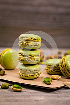 Homemade Pistachio Green Macarons