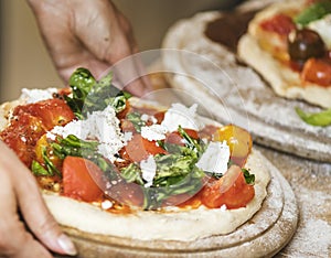 Homemade pizza food photography recipe idea