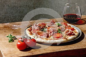 Homemade pizza napolitana photo