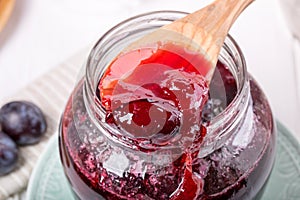 Homemade plum jam