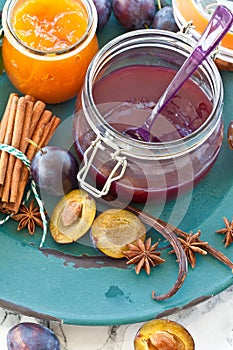 Homemade plum jam