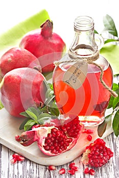 Homemade pomegranate juice.