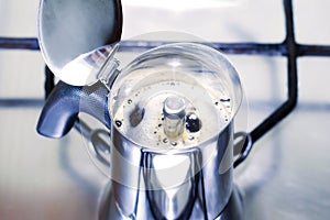 Homemade preparation of coffee with mocha