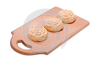 Homemade pudding close up