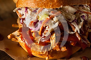 Homemade Pulled Chicken Sandwich