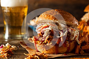 Homemade Pulled Chicken Sandwich