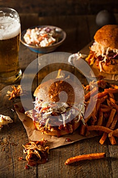 Homemade Pulled Chicken Sandwich