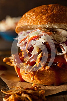 Homemade Pulled Chicken Sandwich
