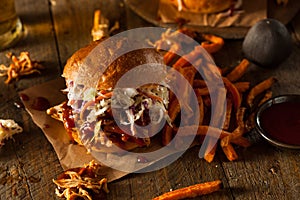 Homemade Pulled Chicken Sandwich